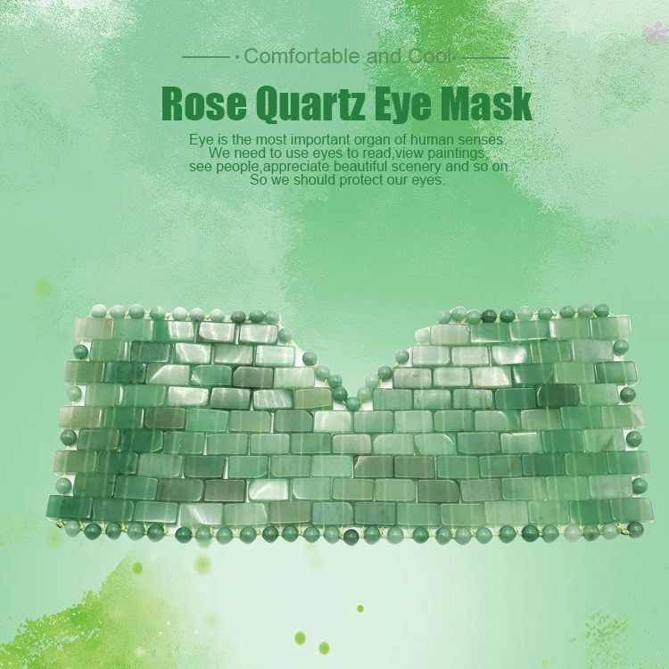 Jade Eye Mask Reusable 100% Natural Green Facial Stone Mask for Eliminate Wrinkles Puffiness