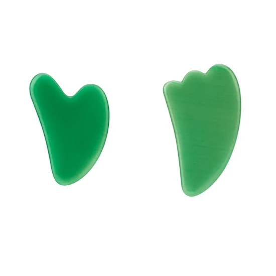 OEM/ODM, piedra de Jade Bian verde Natural, Gua Sha, amatista, herramienta de masaje, Aventurina verde, forma de corazón, juego de rodillos Guasha, tablero Facial