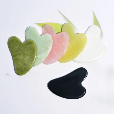 Masajeador Gua Sha de tablero Guasha de Jade negro barato con logotipo OEM